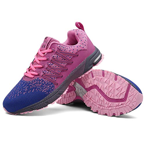 SOLLOMENSI Zapatillas de Hombres Deporte Running Zapatos para Correr Gimnasio Sneakers Deportivas Padel Transpirables Casual Montaña 39 EU A Rosa