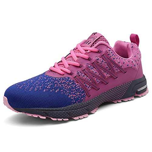 SOLLOMENSI Zapatillas de Hombres Deporte Running Zapatos para Correr Gimnasio Sneakers Deportivas Padel Transpirables Casual Montaña 39 EU A Rosa