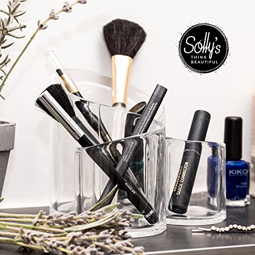 Solly's Susann - Neceser de Maquillaje Transparente - Organizador para Accesorios cosméticos - 3 Compartimentos