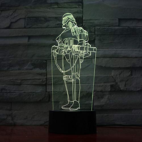 Solo 1 pieza de regalo 3Dpretty formulti-color con lámpara de luz nocturna LED remota