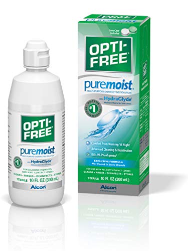 Solución de desinfección multiuso sin OPTI-FEE Puremoist con estuche para lentes, 10 onzas