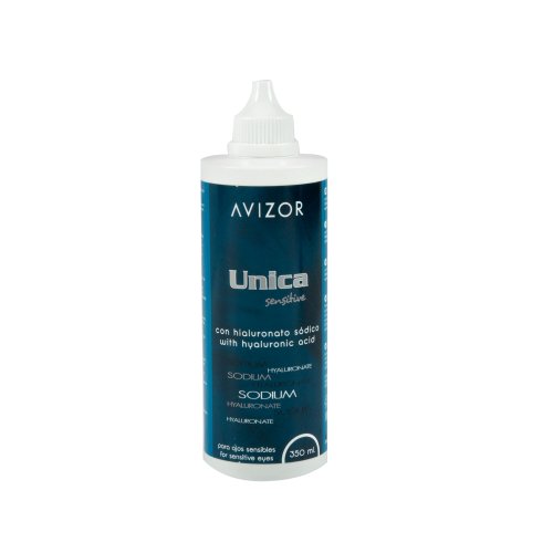 Solución única Avizor Unica Sensitive. Solución para limpieza y desinfección de todo tipo de lentes de blandas. 2 x 350 ml