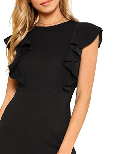 SOLY HUX Mono Largo Mujer Verano O Jumpsuit Otoño Casual en Cintura Alta con Bosillo Hombro Descubierto Sin Manga Cuello Redondo Casual Oficina Piernas Anchas