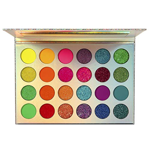 Sombra de ojos de 24 colores sombra de ojos fluorescente sombra de ojos luminosa paleta de maquillaje resaltador cosméticos