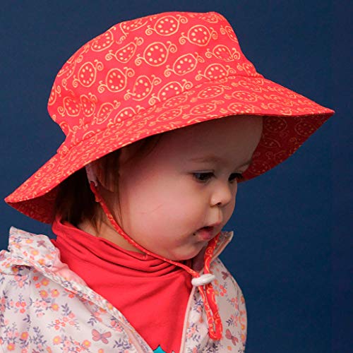 Sombrero de Sol para Bebé Niña Niño Infantil Niños Pequeños Unisexo Ajustable Sombrero Bob Protección Solar UPF 50-S:Granada