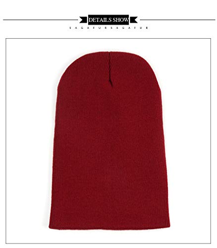 Sombrero Mujer Unisex Mezcla de algodón sólido cálido Suave Hip Hop Sombrero de Punto Gorro de Invierno para Hombre Skullies Beanie Girl -Fluorescent Yellow