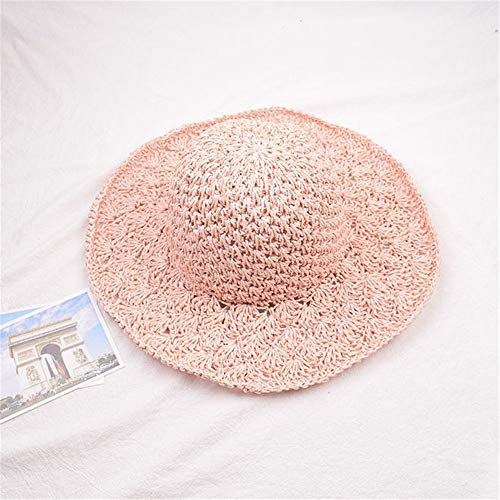 Sombrero para el Sol al Aire Libre Sombreros de Playa para el Verano Sombreros para el Sol para Mujer Plegable Floppy Travel Packable Hat Straw, Sombrero de ala Ancha Sombrero de Paja de Playa