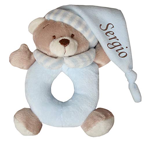 Sonajero Personalizado Dormilón, color Rosa, Azul o Gris.