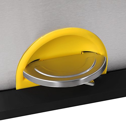 SONGMICS Cubo de Basura de Acero Inoxidable, Basurero Reciclaje con Tres Compartimientos y Pedal, 45 litros, 3x15L, Coloreado LTB45L