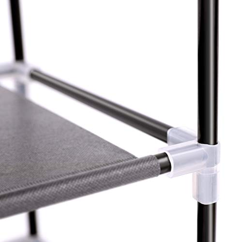 SONGMICS Estante para Zapatos de 10 niveles con Tapa Antipolvo, Armario para Guardar Zapatos, Organizador para Zapatos con Capacidad para 40 Pares de Zapatos, 88 x 28 x 160 cm, Negro RXJ36H