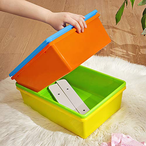 SONGMICS Estantería para Juguetes, Libros, Organizador para Habitación Infantil, 12 Cajas de Colores, GKR04W