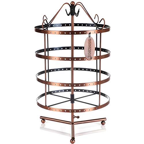 SONGMICS Expositor de Pendientes, Collares y Pulseras, Soporte para joyería, Giratorio JSD012