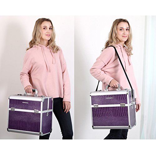 SONGMICS Maletín para Maquillaje Aluminio Estuche de Maquillaje JBC229