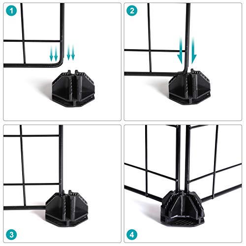 SONGMICS Zapatero Modular con 15 Cubos, Rejilla de Alambre de Metal, Estantería de Almacenamiento de Bricolaje, Organizador de Zapatos de Enclavamiento para el Dormitorio vestíbulo Negro LPI44HS