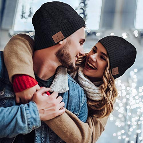 SOOFUN Regalos Originales para Hombre y Mujer Gorro Bluetooth - Bluetooth 5.0 Gorro Bluetooth, Gorro de Invierno con Auriculares Bluetooth Inalámbricos, Apto para Ciclismo, Trotar, Esquí (BZ-3)