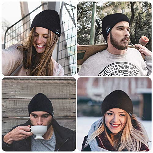 SOOFUN Regalos Originales para Mujer y Hombre Gorro Bluetooth - Bluetooth 5.0 Gorro Bluetooth, Gorro de Invierno con Auriculares Bluetooth Inalámbricos, Apto para Esquí, Ciclismo, Trotar