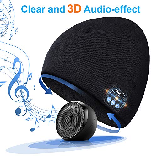 SOOFUN Regalos Originales para Mujer y Hombre Gorro Bluetooth - Bluetooth 5.0 Gorro Bluetooth, Gorro de Invierno con Auriculares Bluetooth Inalámbricos, Apto para Esquí, Ciclismo, Trotar