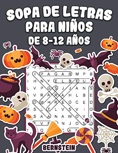 Sopa de letras para Niños de 8-12 años: 200 Sopa de letras con soluciones - Entrena la Memoria y la Lógica (edición de Halloween)