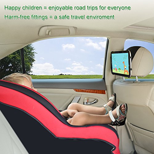 Soporte de iPad para el Coche TFY Soporte de iPad para Reposacabezas de Coche con Malla de Silicona para Sujetar Teléfonos Móviles de 4,5 a 6 Pulgadas y Tablets de 7 a 10,5 Pulgadas