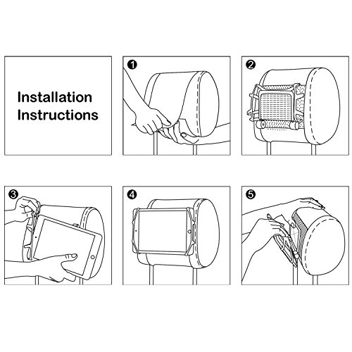 Soporte de iPad para el Coche TFY Soporte de iPad para Reposacabezas de Coche con Malla de Silicona para Sujetar Teléfonos Móviles de 4,5 a 6 Pulgadas y Tablets de 7 a 10,5 Pulgadas