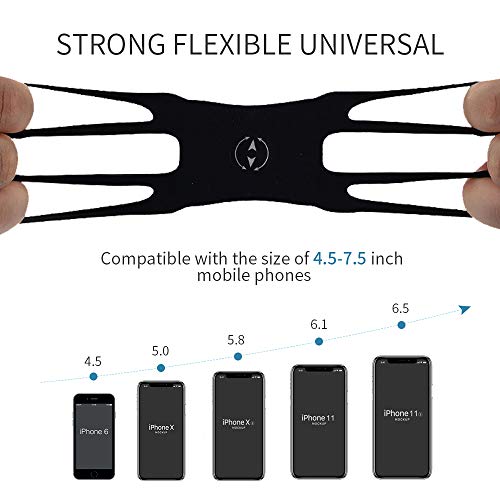 Soporte movil bicicleta, compatible con la cara y el tacto, rotación universal de 360 °, ajustable y desmontable de silicona para iPhone, Huawei, Samsung, Google Pixel y más teléfonos