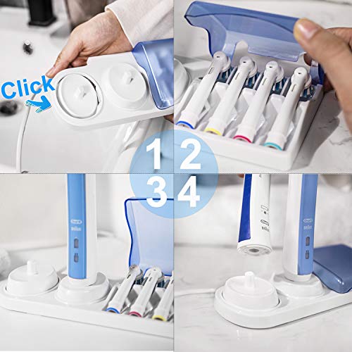 Soporte para cepillos de dientes para cepillos eléctricos Poketech soporte para Oral-B 4 cabezales de cepillo de carga.