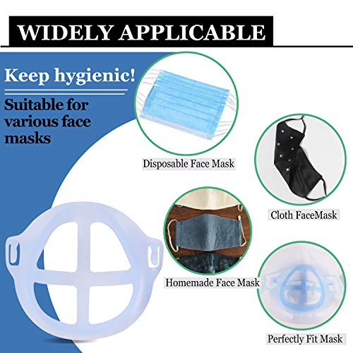 Soporte para máscara 3D[10 PCS]ZABERT Mask Bracket [Reutilizable y lavable][Aumente más espacio para respirar][Adaptado para nariz y boca]Soportes de respiración Marco
