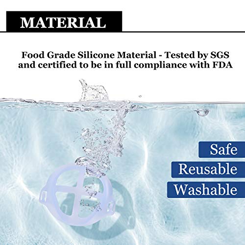 Soporte para máscara 3D[10 PCS]ZABERT Mask Bracket [Reutilizable y lavable][Aumente más espacio para respirar][Adaptado para nariz y boca]Soportes de respiración Marco