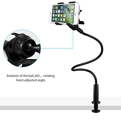 Soporte para teléfono móvil, lonzoth Teléfono Móvil Soporte Cuello de cisne Soporte universal Soporte para iPhone Smartphone Teléfono Móvil (Phone Stand|Black)