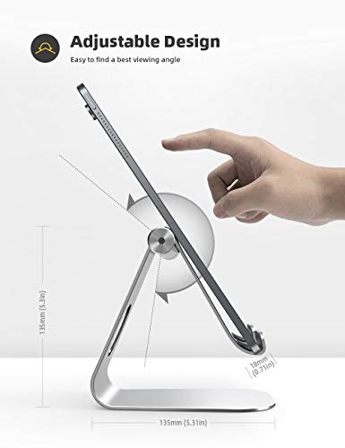 Soporte Tablet, Lamicall Multiángulo Soporte Tablet - Soporte Ajustable para Tablets para iPad 2020 Pro 10.5 / 9.7 / 12.9, iPad mini 2 3 4, iPad Air, Air 2, Samsung Tab, Otras Tablets - Plata