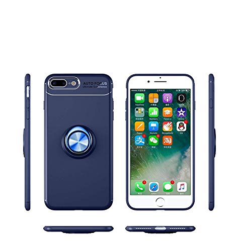SORAKA Funda para iPhone 8 Plus iPhone 7 Plus con Anillo Giratorio de 360 Grados Funda Silicona Suave Funda Ultrafina con Placa de Metal para Soporte magnético de teléfono para automóvil