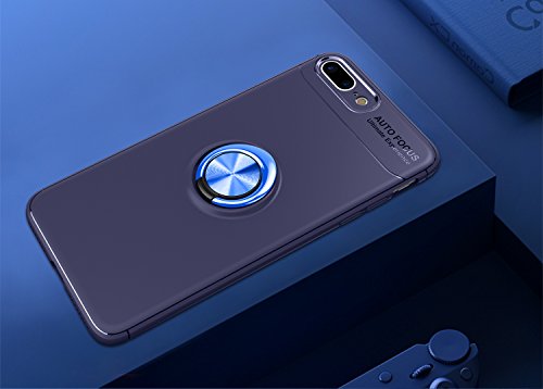 SORAKA Funda para iPhone 8 Plus iPhone 7 Plus con Anillo Giratorio de 360 Grados Funda Silicona Suave Funda Ultrafina con Placa de Metal para Soporte magnético de teléfono para automóvil