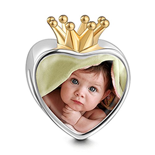 SOUFEEL Abalorio Charm Pulsera de Foto Personalizado Plata de Ley Navidad Cumpleaño y Aniversario para Madre Mujer Niña