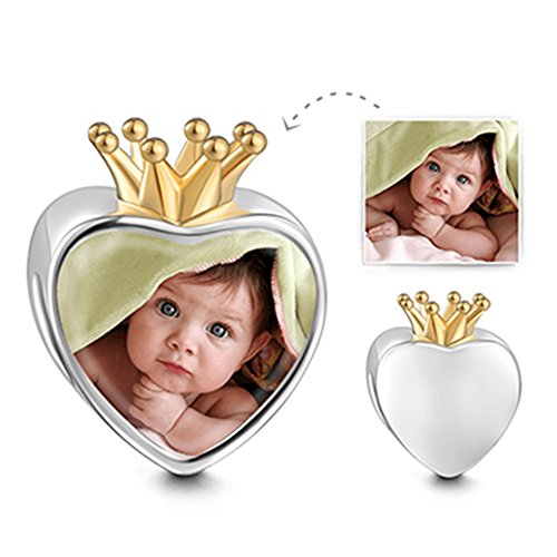 SOUFEEL Abalorio Charm Pulsera de Foto Personalizado Plata de Ley Navidad Cumpleaño y Aniversario para Madre Mujer Niña