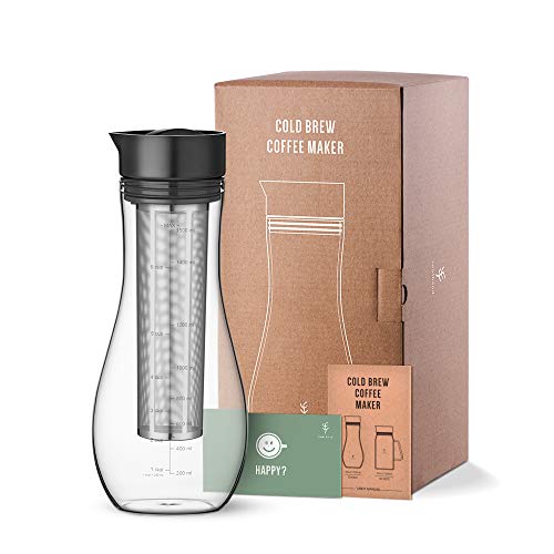Soulhand - Cafetera de café para Cold Brew (1,5 L, vidrio de borosilicato, apta para preparar té caliente y frío)