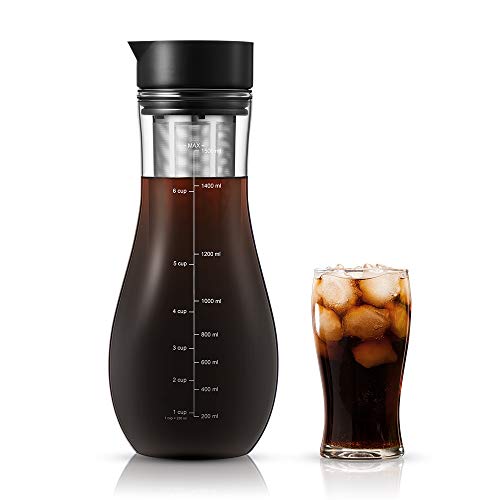 Soulhand - Cafetera de café para Cold Brew (1,5 L, vidrio de borosilicato, apta para preparar té caliente y frío)