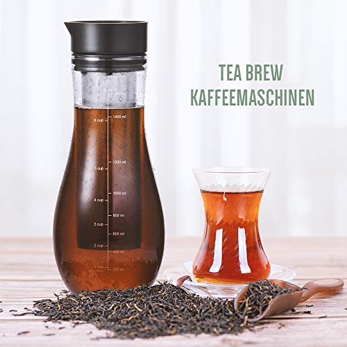 Soulhand - Cafetera de café para Cold Brew (1,5 L, vidrio de borosilicato, apta para preparar té caliente y frío)