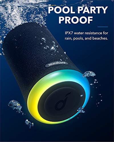 Soundcore Flare Mini Altavoz Bluetooth, Altavoz inalámbrico portátil, IPX7 Impermeable para Fiestas al Aire Libre, emisión de Luces LED con Sonido 360° y tecnología BassUp™