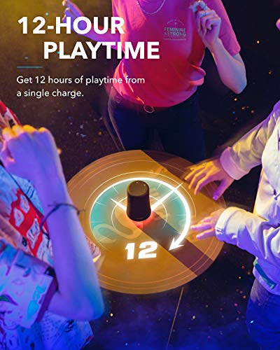 Soundcore Flare Mini Altavoz Bluetooth, Altavoz inalámbrico portátil, IPX7 Impermeable para Fiestas al Aire Libre, emisión de Luces LED con Sonido 360° y tecnología BassUp™