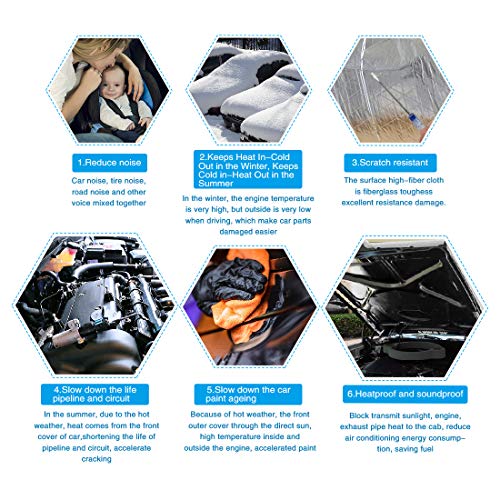 sourcing map 200cm x 50cm Vehículo Insonorizante Forro Aluminio Papel Adhesivo 10mm de Espesor Espuma Aislante de Calor Aislamiento Térmico Acústico Amortiguación de Sonido