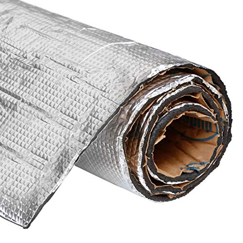 sourcing map 200cm x 50cm Vehículo Insonorizante Forro Aluminio Papel Adhesivo 6mm de Espesor Espuma Aislante de Calor Aislamiento Térmico Acústico Amortiguación de Sonido Audio