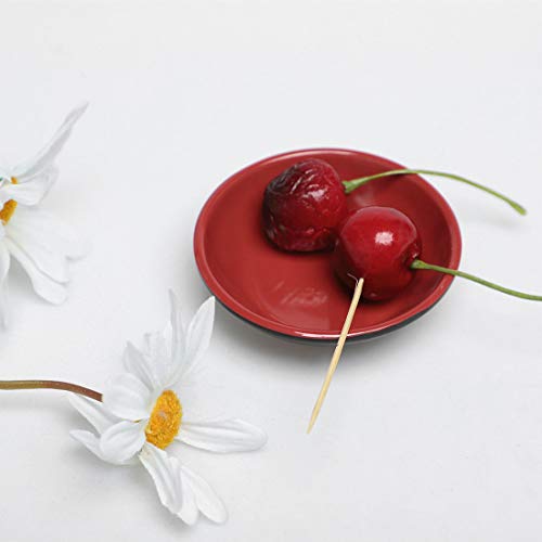 sourcing map Cerámica Doméstico Redondo Salsa Soja para Mojar Taza Plato 7cm Dia 5 Unidades Rojo