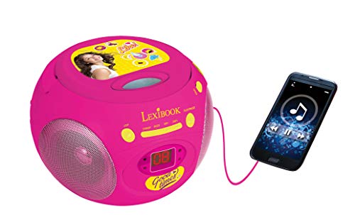 Soy Luna- Disney Reproductor Radio CD, Altavoz Portátil, Rosa (Lexibook RCD102SL) FM, AUX IN, Color