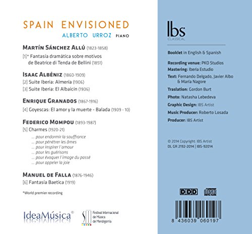 Spain Envisioned: Obras Para Piano De Falla, Albéniz, Granados, Mompou, Allú / Alberto Urroz, Piano