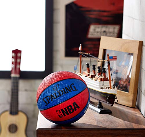 Spalding NBA Sz.1 (66-993Z) Minibalones de Baloncesto, niños, Azul/Rojo, 1