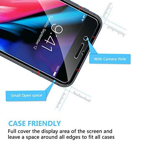 SPARIN [2-Pack] Protector Pantalla iPhone 7 Plus/iPhone 8 Plus, Cristal Templado iPhone 7/8 Plus, Vidrio Templado con [Sin Cobertura Toda Pantalla] [Alta Definición] [9H Dureza] [Anti-Huella]