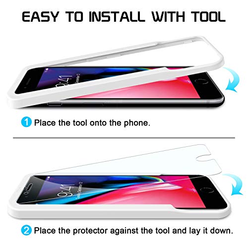 SPARIN [2-Pack] Protector Pantalla iPhone 7 Plus/iPhone 8 Plus, Cristal Templado iPhone 7/8 Plus, Vidrio Templado con [Sin Cobertura Toda Pantalla] [Alta Definición] [9H Dureza] [Anti-Huella]