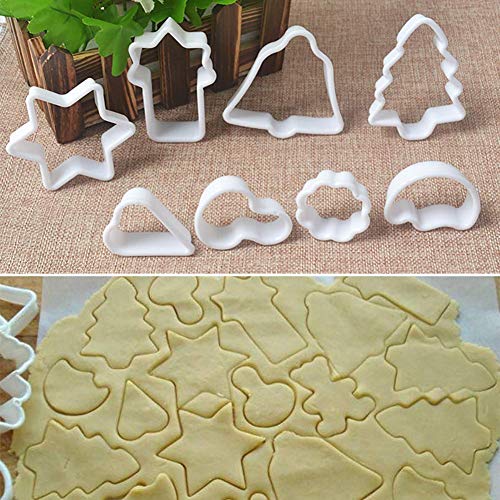 Sparta’s Store Rodillo de amasar de madera, patrones de alce de Navidad Rolling Pin, con rodamiento de bolas, estable y duradero (Dimensiones: Ø 5 x 43 cm)+8 Navidad Cortadores Galletas Moldes