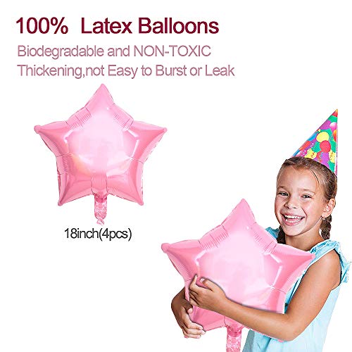 SPECOOL Unicornio Decoración de cumpleaños para niña, Rosa Feliz cumpleaños Conjunto de pancartas Unicornio Papel de Aluminio Globo Látex Confeti Fiesta en Globo Decoración Chica Novia