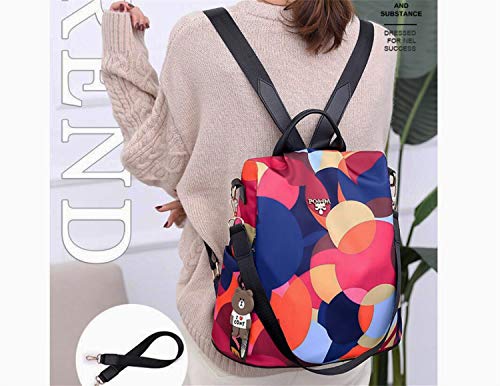 SPEEDEVE Mochila Antirrobo Mujer,Rojo-Colorido